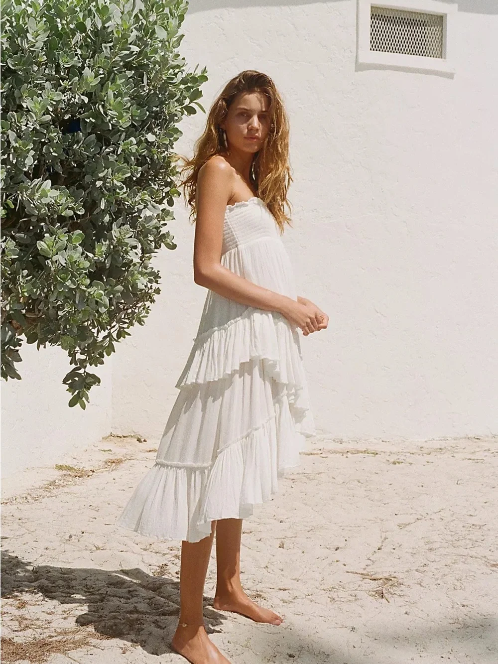 Free People The Convertible Skirt Tube Midi Dress Smocked Large - Picture 2 of 10